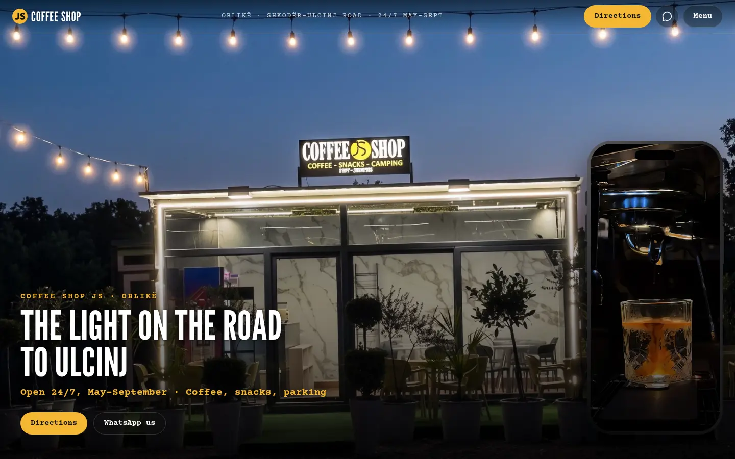 Coffee Shop JS website